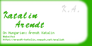 katalin arendt business card