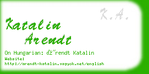 katalin arendt business card